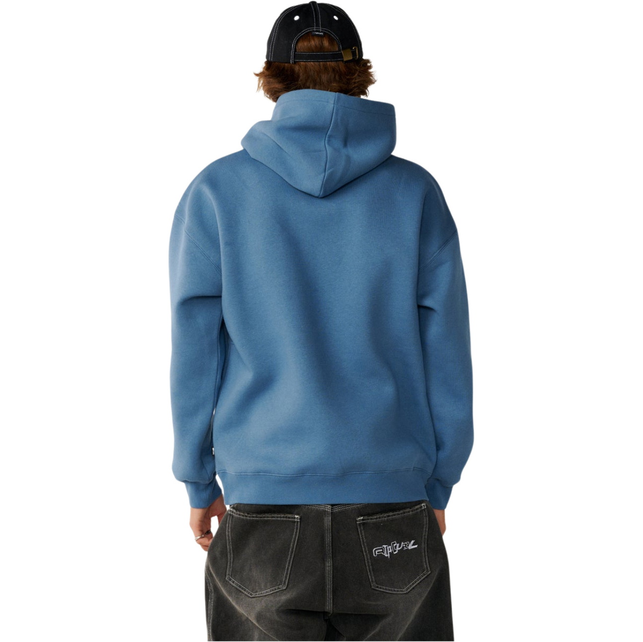 2026 Rip Curl Mens Rip Script Icon Hoodie 0F7MFL - Bluefin